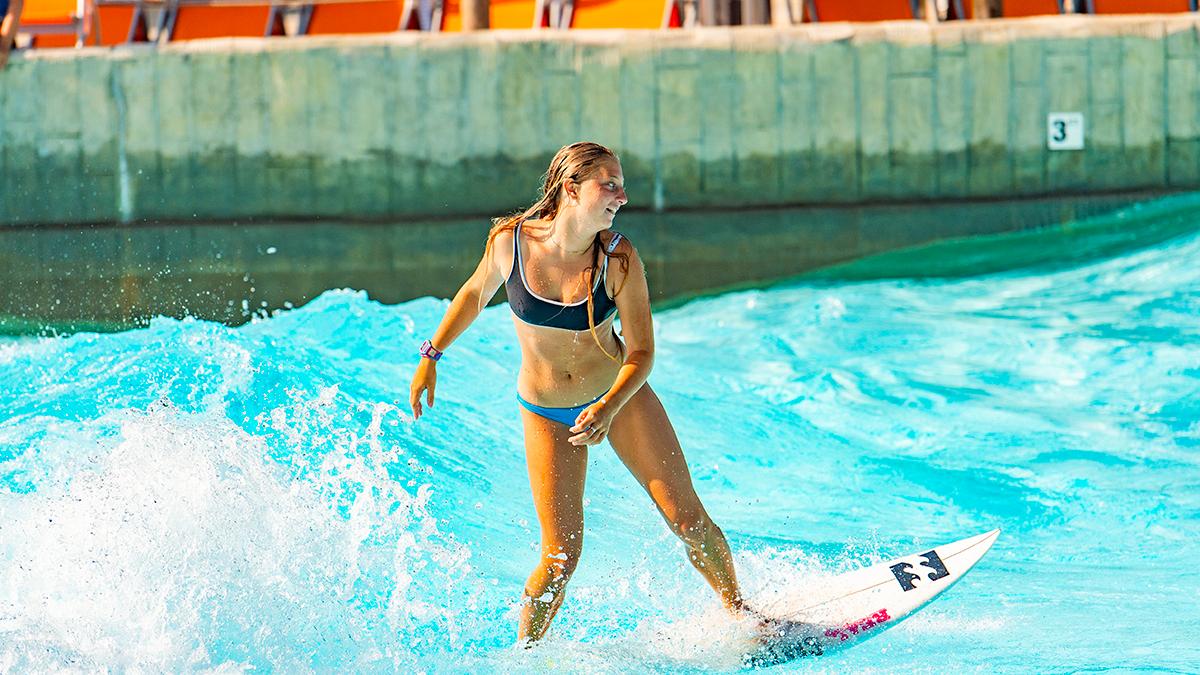 Cam Hoover, EpicSurf’s Sponsored Surfer Takes on a Water Park Wave Pool Powered by ADG’s Wave Technology!